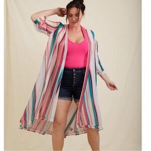 Torrid colorful striped kimono duster size 3x-4x